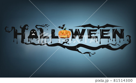 Abstract Happy Halloween Party Text Banner, Template Text for Halloween party. Vector illustration Abstract Happy Halloween Party Text Banner, Template Text for Halloween party. Vector illustration 81514300