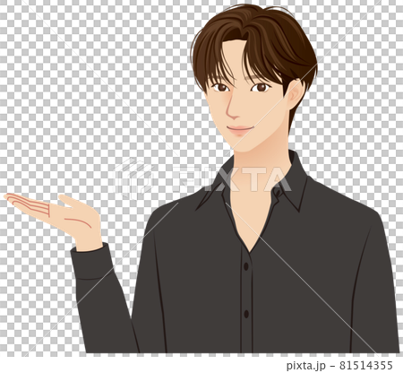 紹介する若い男性　爽やか 81514355