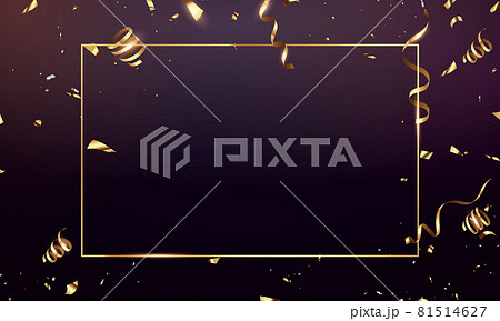 Celebration background template with confetti gold ribbons. luxury greeting rich card. 81514627