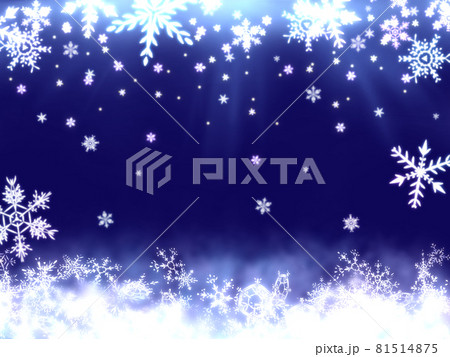 光が差す雪の降る背景素材　イラスト-5 81514875
