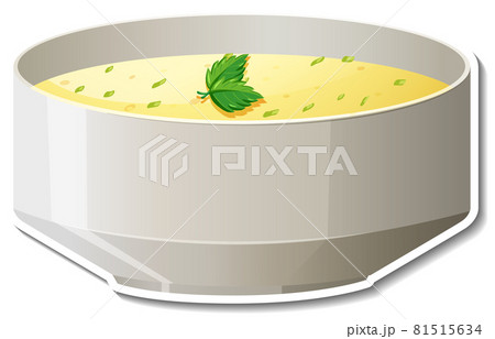 Bowl of soup sticker on white background Bowl of soup sticker on white background 81515634