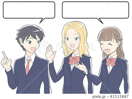 中学生の挿絵カット、英語の授業、カラー版 81515887