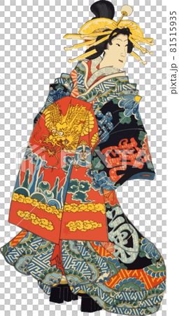 Woman with dragon pattern 81515935