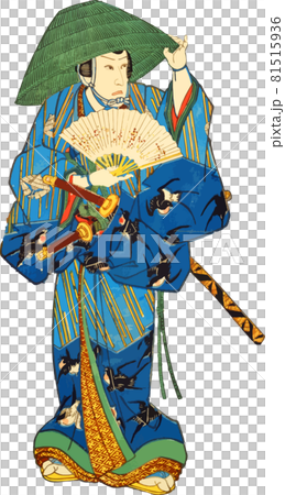 浪人笠の男性のイラスト素材 浪人笠の男性のイラスト素材