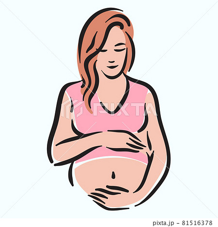 Fertillity pregnancy mother woman with belly illustration 81516378