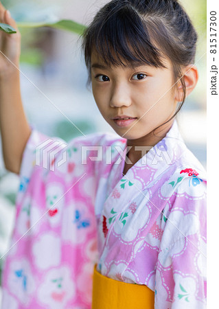 浴衣を着た可愛い女の子の写真素材 浴衣を着た可愛い女の子の写真素材