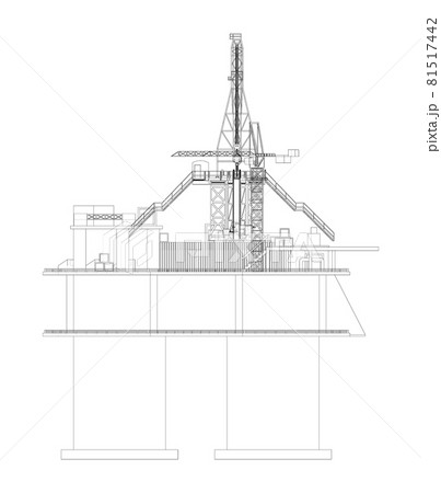 Offshore Oil Rig. Vector rendering of 3d 81517442