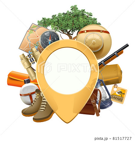 Vector Safari Concept With Pick Pointのイラスト素材