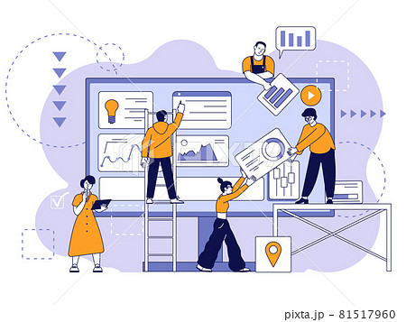 Web app developers. Development team, software website programming. Usability digital design, develop technology content recent vector concept 81517960