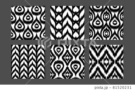 Ethnic seamless patterns collection. Boho textile prints set 81520231
