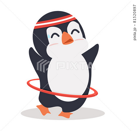 Cute Penguin with hula hoop Cute Penguin with hula hoop 81520897