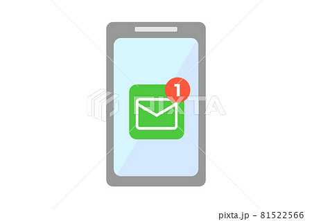 スマートフォン　メール受信　ベクター 81522566