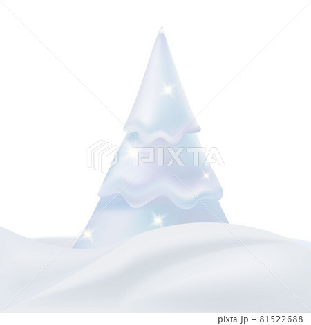 Snowy Christmas Tree with Beautiful Sparkles Isolated on White Background. Premium New Year Year Vector Illustration in Realistic Style. Snowy Christmas Tree with Beautiful Sparkles Isolated on White Background. Premium New Year Year Vector Illustration in Realistic Style. 81522688