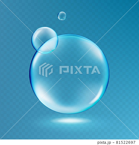 Water bubble model isolated on transparent background. Vector. 81522697