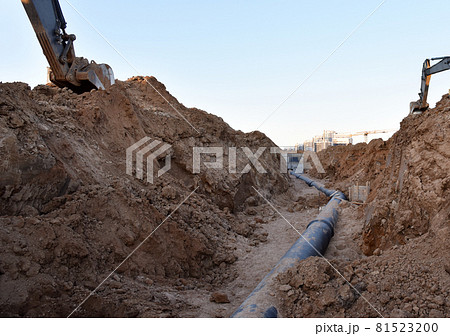 Laying sewer pipes. Sewage drainage system for a multi-story building. Laying sewer pipes. Sewage drainage system for a multi-story building. 81523200