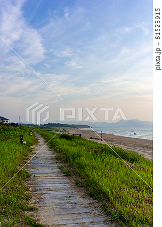 《京都府》夕日ヶ浦海岸　夕日の路 81523915