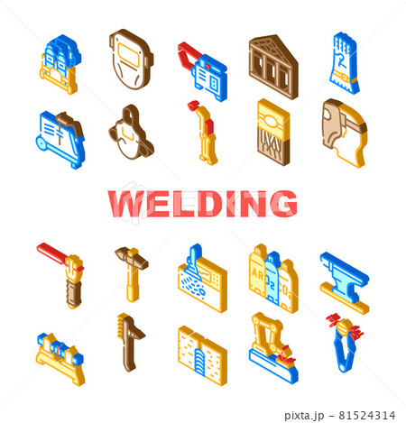 Welding Engineering Collection Icons Set Vector Welding Engineering Collection Icons Set Vector 81524314