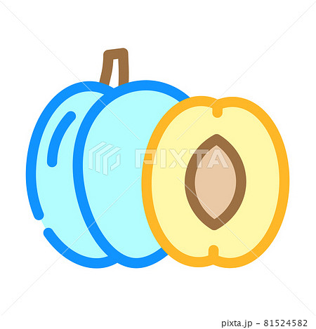 plum fruit color icon vector illustration plum fruit color icon vector illustration 81524582