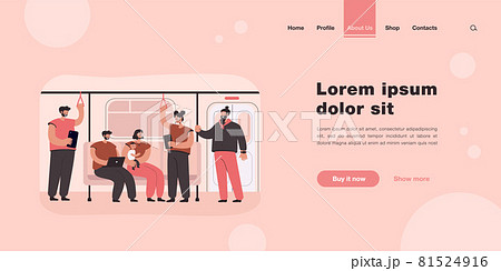 People in subway or underground train flat vector illustration People in subway or underground train flat vector illustration 81524916