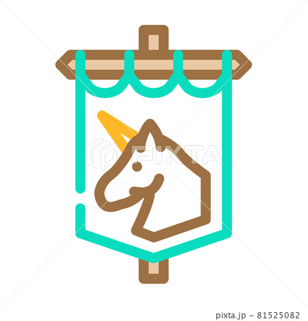 medieval flag fairy tale color icon vector illustration 81525082