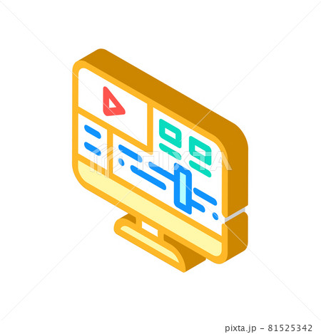 video processing software isometric icon vector illustration 81525342
