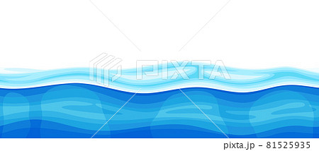 Blue Water Surface with Curved Waves Vector Illustration Blue Water Surface with Curved Waves Vector Illustration 81525935