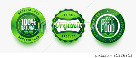 organic fresh food green labels set 81526312