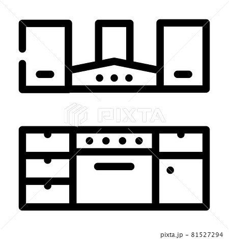 kitchen furniture line icon vector illustration 81527294