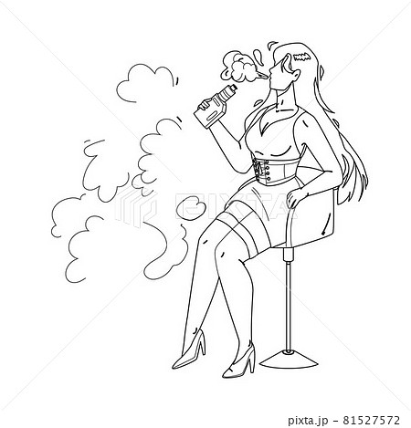 Girl Smoking, an art acrylic by Tantowi Gilang - INPRNT