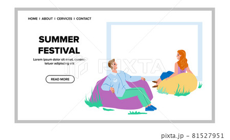 Summer Festival Resting Visitors People Vector Summer Festival Resting Visitors People Vector 81527951