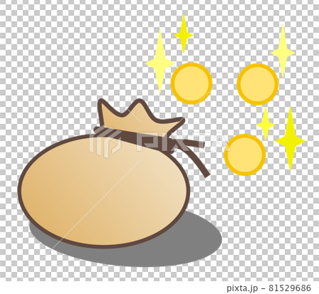 Illustration of a large number of coins packed in a bag Illustration of a large number of coins packed in a bag 81529686