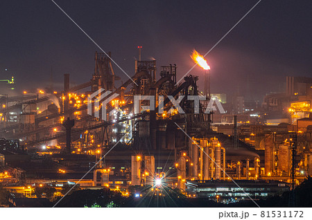 光芒の楼閣　福山市工場夜景 81531172