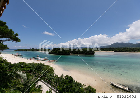 石垣島 夏の川平湾 青い空と青い海 石垣島 夏の川平湾 青い空と青い海 81531403