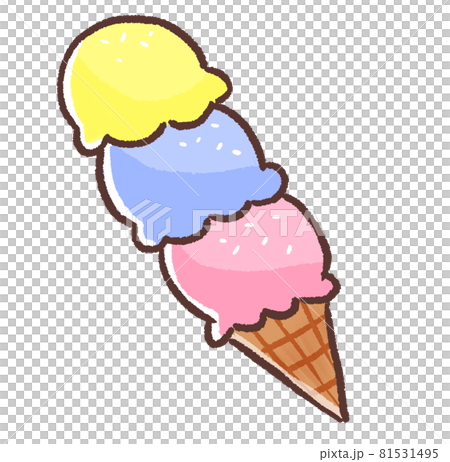 R もっとメルヘンなケーキ屋さん 三段アイス のイラスト素材 R もっとメルヘンなケーキ屋さん 三段アイス のイラスト素材