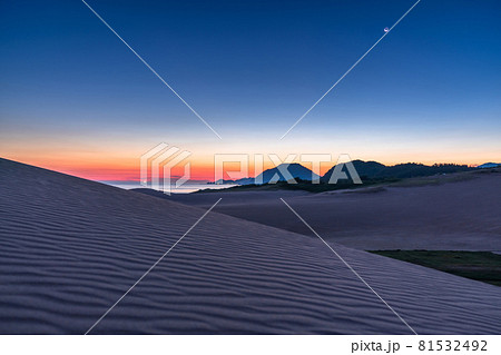 《鳥取県》鳥取砂丘・夜明け前の風景 81532492