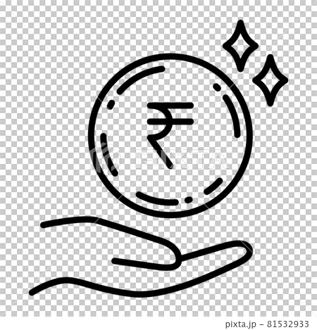 Indian Rupee Coin Receiving Hand 81532933