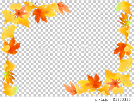 秋天，秋葉裝飾材料-水平位置 81533353