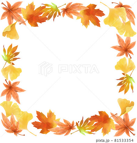 秋、紅葉の装飾素材-正方形 秋、紅葉の装飾素材-正方形 81533354