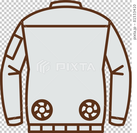 後ろから見たグレーの空調服のイラスト 81533410