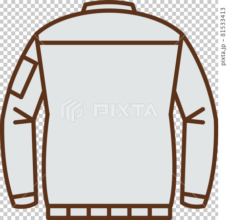 後ろから見たグレーの作業服のイラスト 81533413