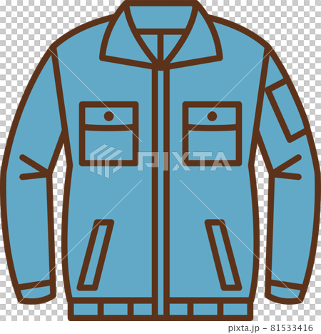 正面から見た青色の作業服のイラスト 81533416