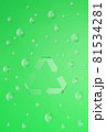 Sign Reduce, Reuse, Recycle on green background with glass balls. 3d render eco illustration. 81534281