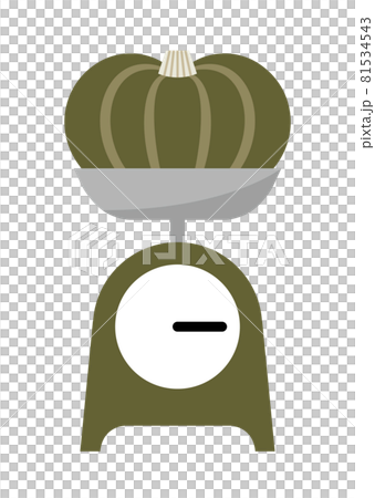 An illustration for weighing pumpkins, suitable for food education and cooking blogs. 81534543