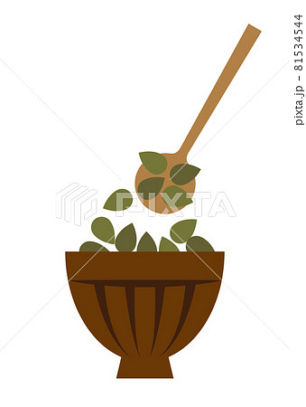 かぼちゃの種をスプーンですくうイラスト かぼちゃの種をスプーンですくうイラスト 81534544