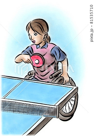 パラ卓球のイラスト素材