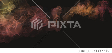 炎のイメージのアルコールインクアート抽象背景、エネルギーや科学のコンセプト、黒背景のバナー、煙 81537240