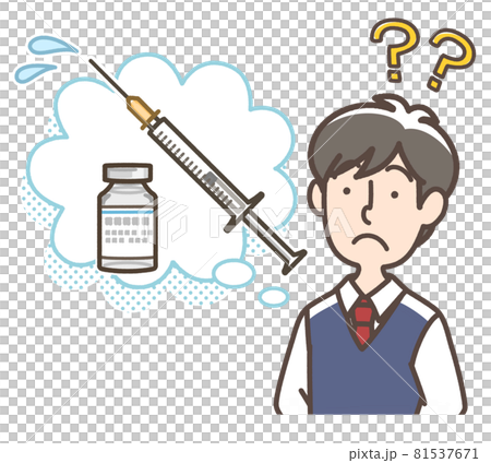ワクチンに対して疑問　男子学生 81537671
