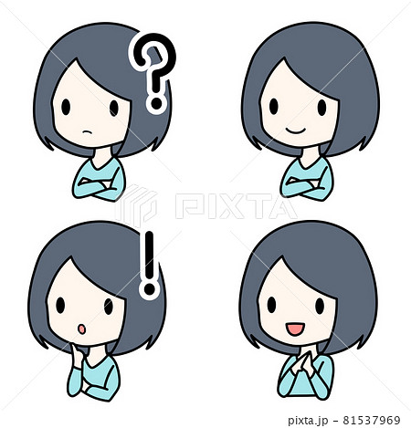 色々な表情の女性 81537969