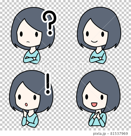 色々な表情の女性 81537969