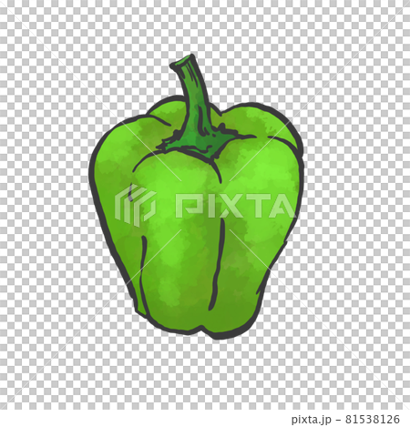 パプリカの和風手描きイラスト 81538126